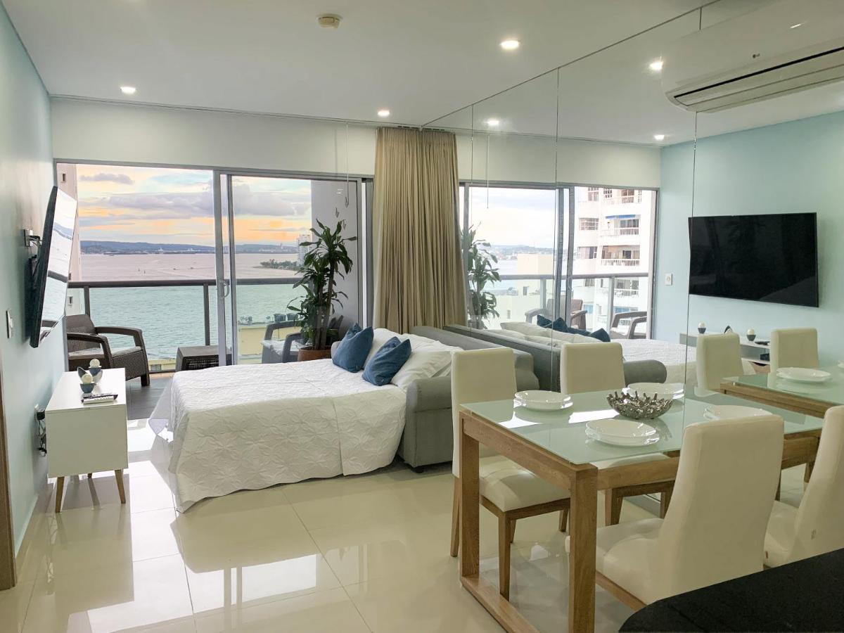 Oceanview Escape Pool, Jacuzzi & Gym In Bocagrande Daire Cartagena Dış mekan fotoğraf