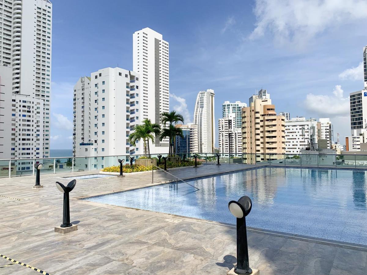 Oceanview Escape Pool, Jacuzzi & Gym In Bocagrande Daire Cartagena Dış mekan fotoğraf